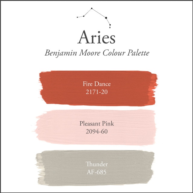 A white background with the Aries paint colour palette.