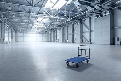 A huge warehouse floor withstands any level of abuse–and still looks great–with epoxy floor coatings.